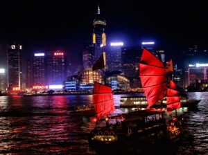 traditional junk in victoria harbour