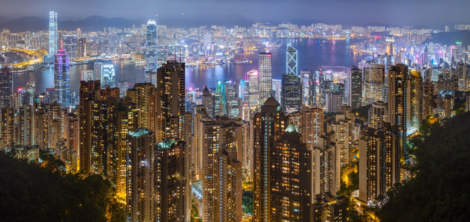 hong kong harbour night view